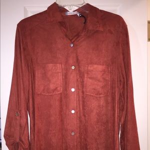 Burnt Orange suede blouse